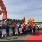 日立建機日本（株）茨城支店日立営業所にて開催された「ZAXIS-5Bシリーズ発表試乗会」にツカミーノシリーズ＆ガラバスタシリーズ他出典いたしました。