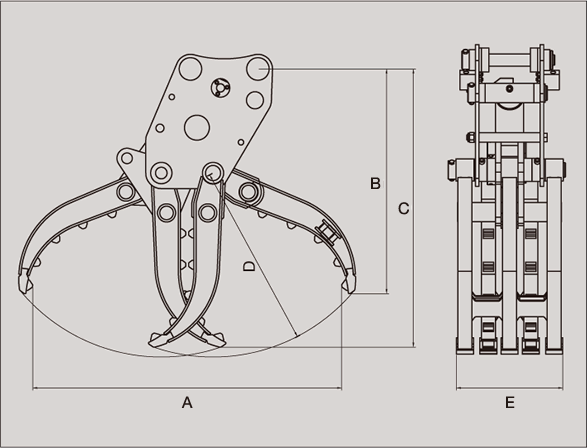 油圧式首振りフォーク固定モデルITFF図面