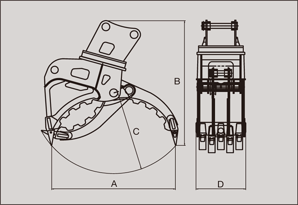 ツカミーノバケットフォーク図面