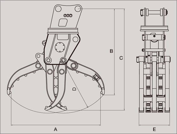 油圧式首振り機能搭載全旋回式ITRF図面