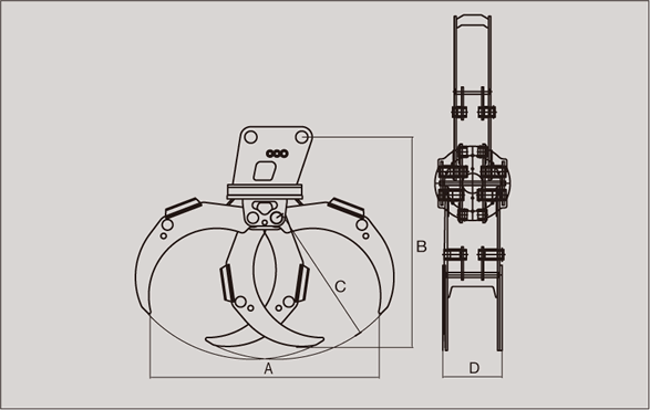ウッドグラップル全旋回モデルITRW図面